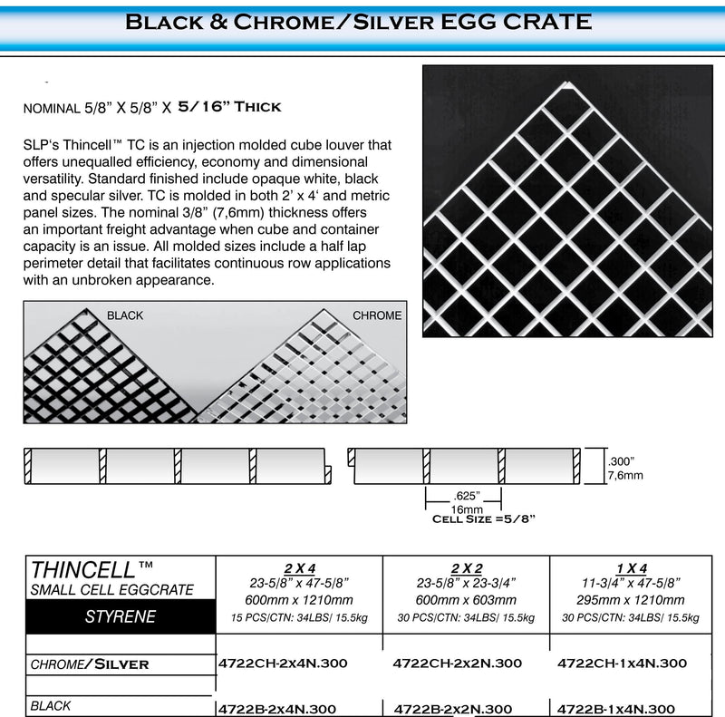 Chrome/Silver Polystyrene Egg Crate Louvers - 1800ceiling