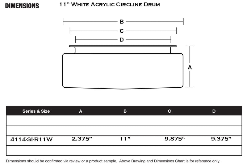 Circline "Drum"  11" White (2-5/8" Deep, 11" OD, 10" Fitter) - 1800ceiling