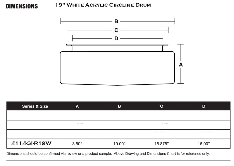 Circline "Drum" 19" White (3-3/4" Deep, 19" OD, 16-7/8" Fitter) - 1800ceiling