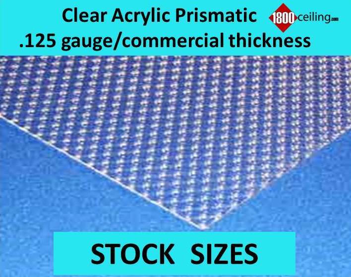 Clear Prismatic Acrylic Light Lens, 2'x2' for ceiling grid install @.125 gauge - 1800ceiling