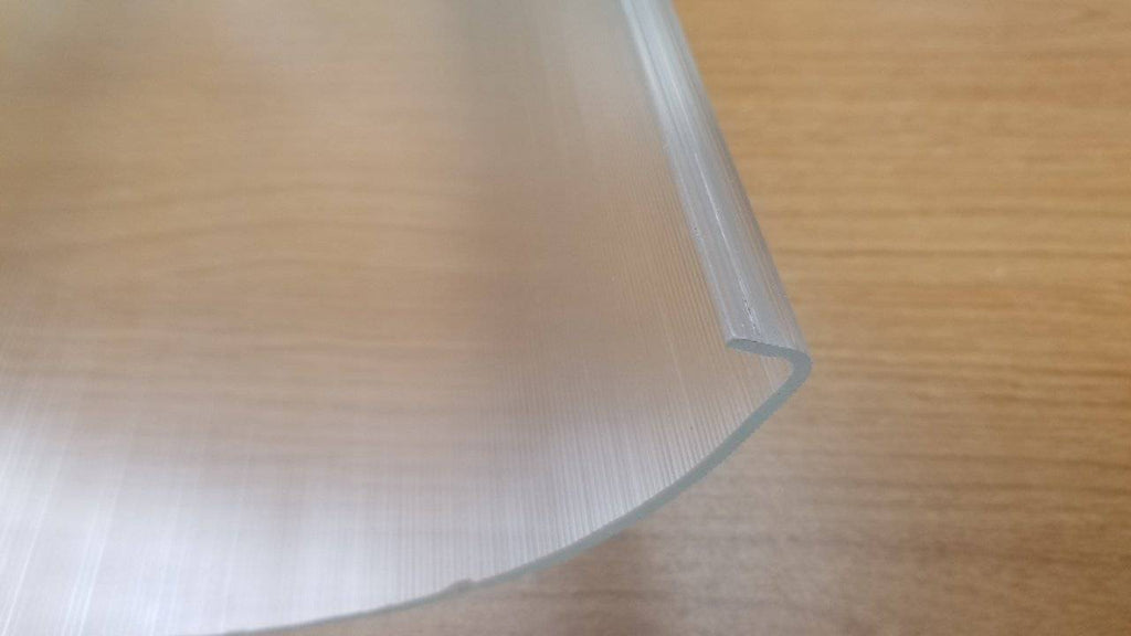 Acrylic Ribbed Shape Clear Ribbed Acrylic 7.875in.wide (3596) @46-13/16