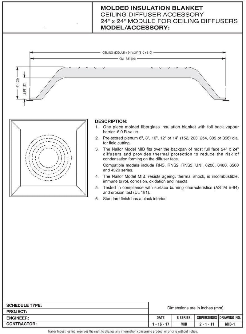 Diffuser Insulation Tent 2'x2' - 1800ceiling