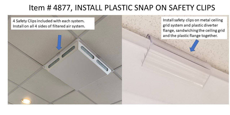 Filtered Air System for 2'x2' Air Diffuser, Magnet Install - 1800ceiling