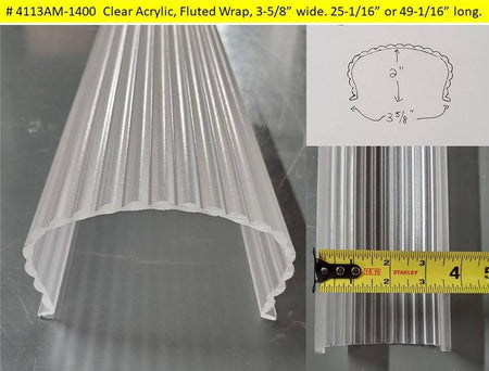 Fluted Wrap Lens-Clear Acrylic (1400) - 1800ceiling