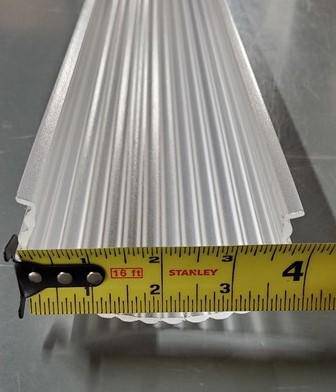 Fluted Wrap Lens-Clear Acrylic (1400) - 1800ceiling