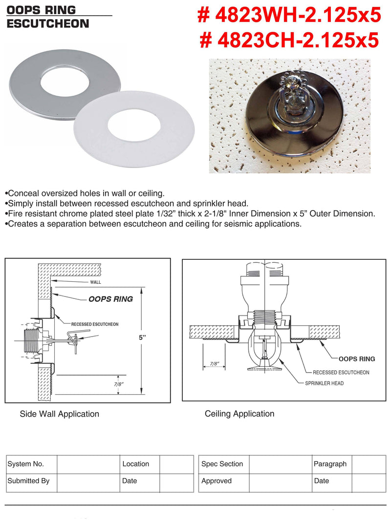 Goof Ring, Chrome Metal, 2-1/8" ID x 5" OD - 1800ceiling