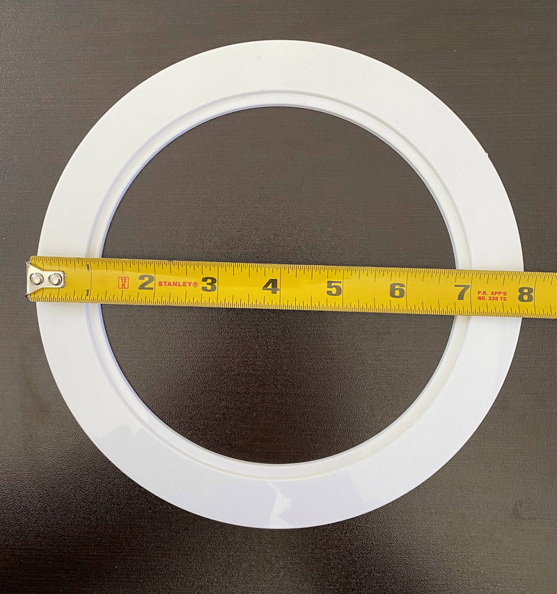 Goof Ring, White Plastic, 5-13/16" ID x 7-7/8" OD - 1800ceiling