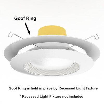 Goof Ring, White Plastic, 6-1/4" ID x 8-5/8" OD - 1800ceiling