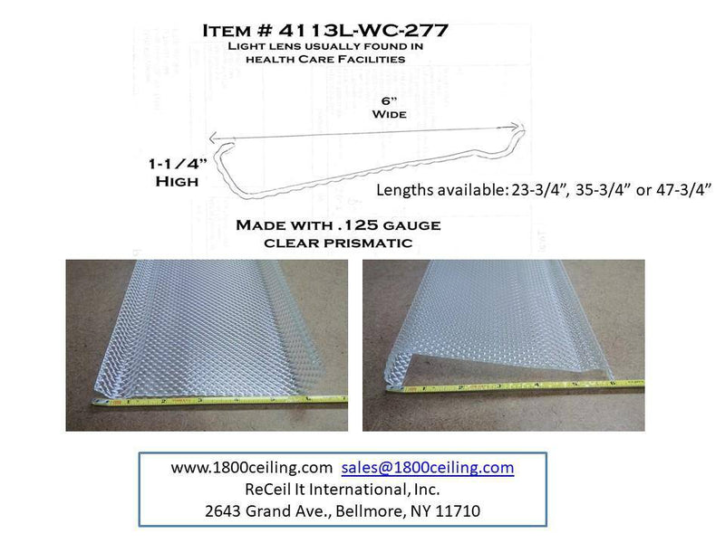 Health Care Light Lens Replacement (277) - 1800ceiling