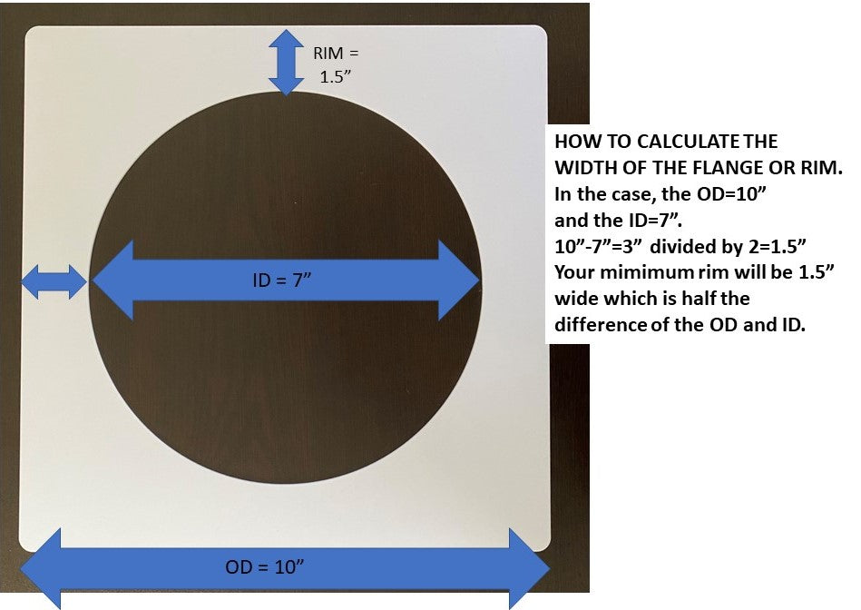 White Custom Round in Square Goof Plates .085 acrylic - 1800ceiling