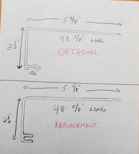 L Shaped Lens:5-7/8" wide x 48-5/8" (3667) - 1800ceiling