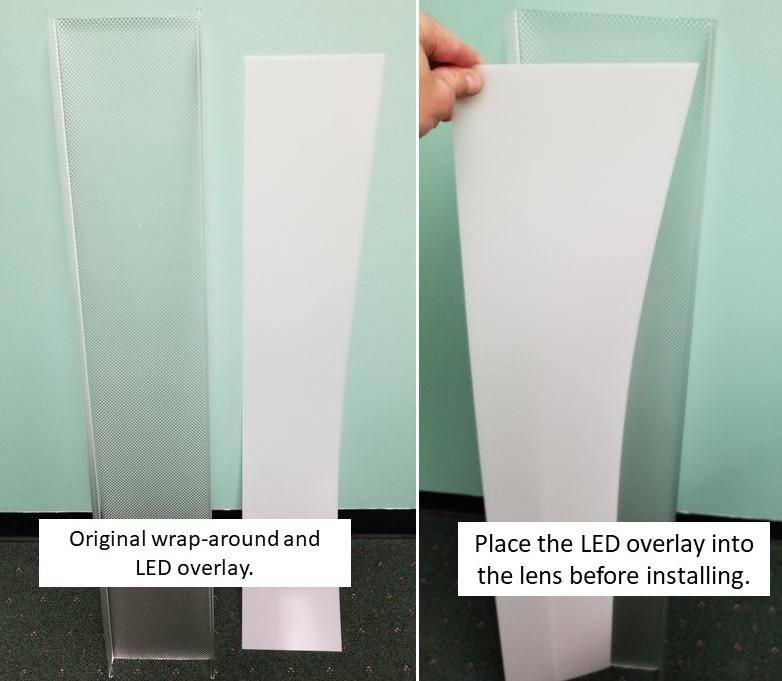 LED Diffusing Overlay for Wrap-Arounds .060 WHITE SatinIce-CUSTOM SIZES ...