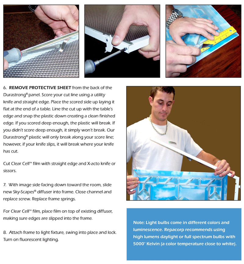 Fluorescent Light Diffuser Clips Plastic | Shelly Lighting