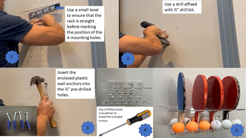 Ping Pong Paddle Rack - 1800ceiling
