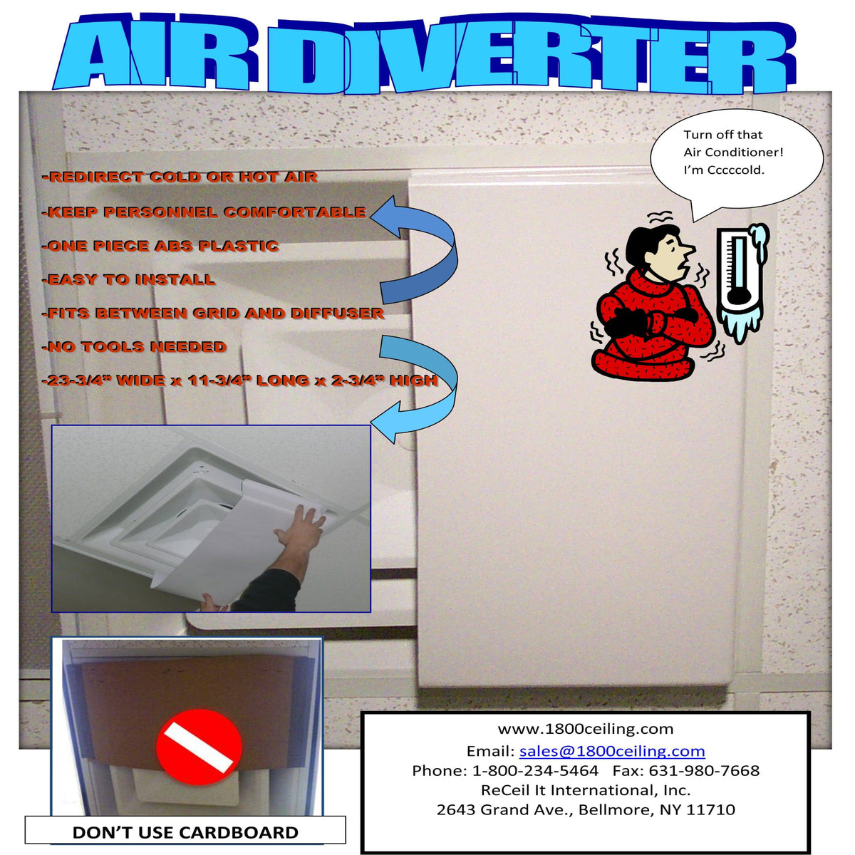 Plastic Ceiling Air Diverter - 1800ceiling