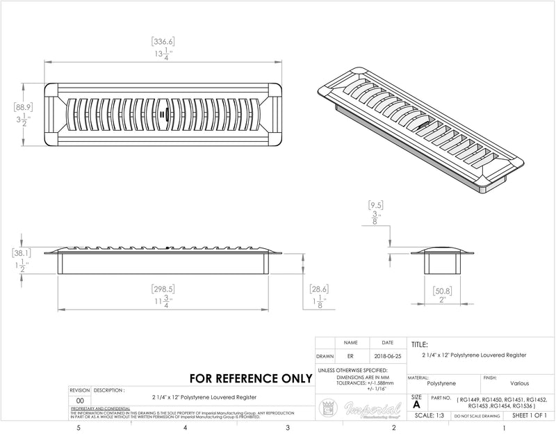 Plastic Louvered Floor Register - 1800ceiling