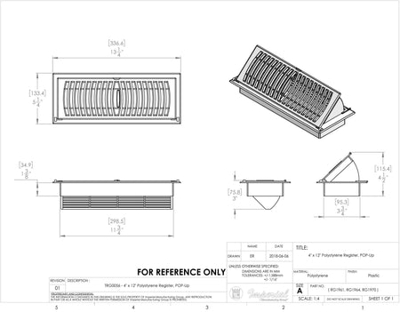 Plastic Pop-Up Floor Register - 1800ceiling
