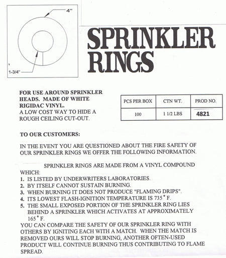 Plastic Sprinkler Escutcheon Rings - 1800ceiling