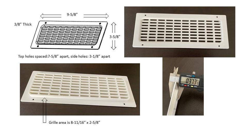 Plastic Vent Grille; 9-5/8" x 3-5/8" - 1800ceiling