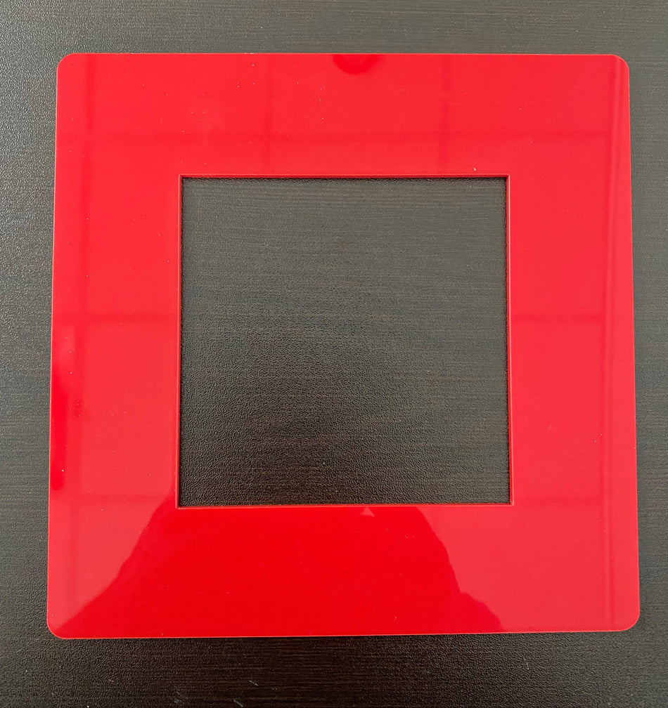 Red Custom Square Goof Plates .118 gauge red acrylic-4 Pcs. Min. - 1800ceiling