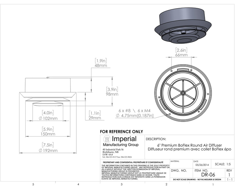 Premium Round Air Diffuser with Collar - 1800ceiling