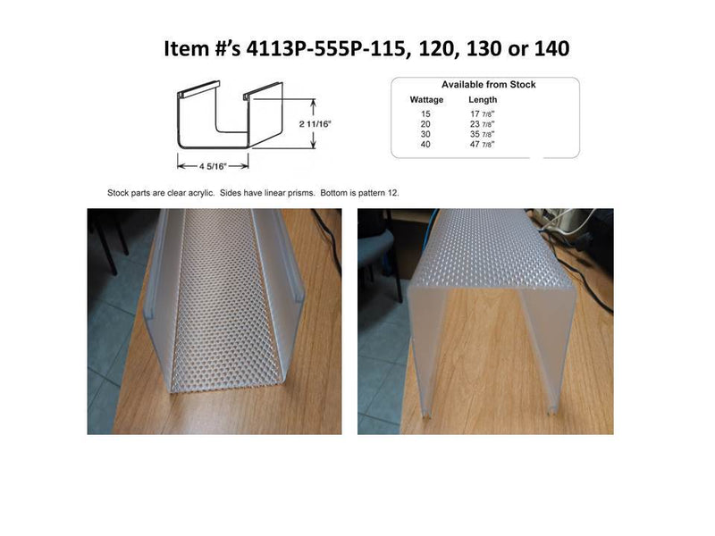 Prismatic Acrylic Wrap with "U" Hooks (555P) - 1800ceiling