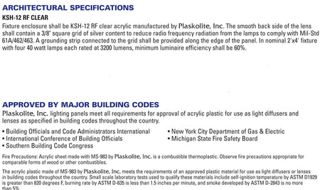 Radio Frequency Lenses-From:16"thru 23-3/4"wide x40" thru 47-3/4" long - 1800ceiling