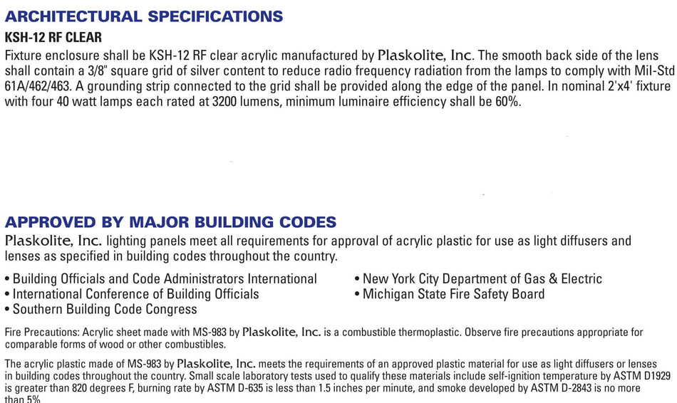 Radio Frequency Lenses-From:16"thru 23-3/4"wide x40" thru 47-3/4" long - 1800ceiling