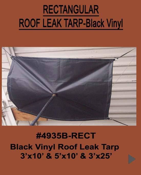 Rectangle Black Vinyl Heavy Duty Roof Leak Tarp - 1800ceiling