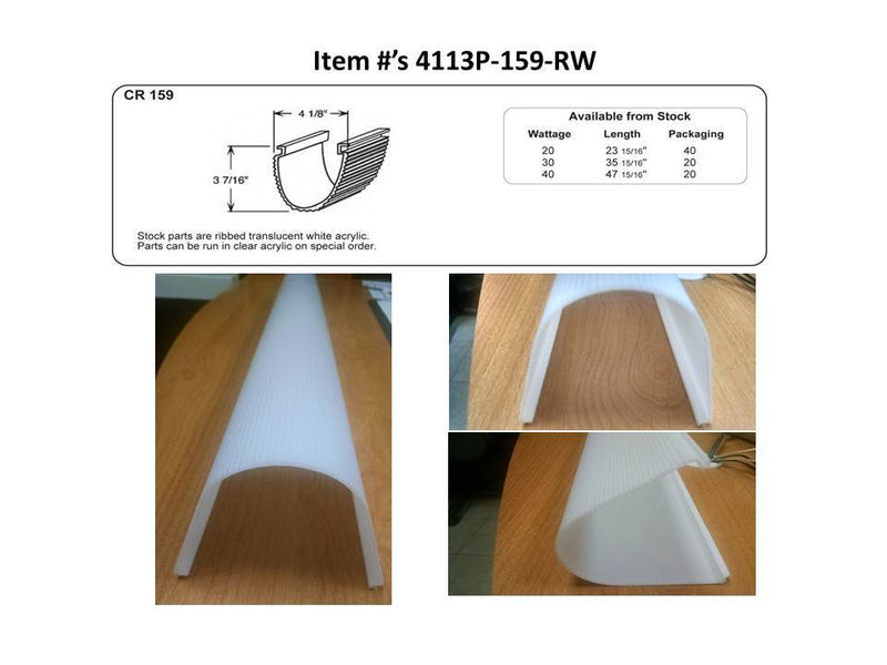 Ribbed White Wrap (159RW) with "C" Hooks - 1800ceiling