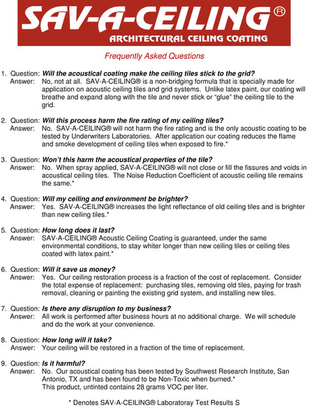 SAV-A-CEILING Architectural Ceiling Coating-5 Gallon Pail - 1800ceiling