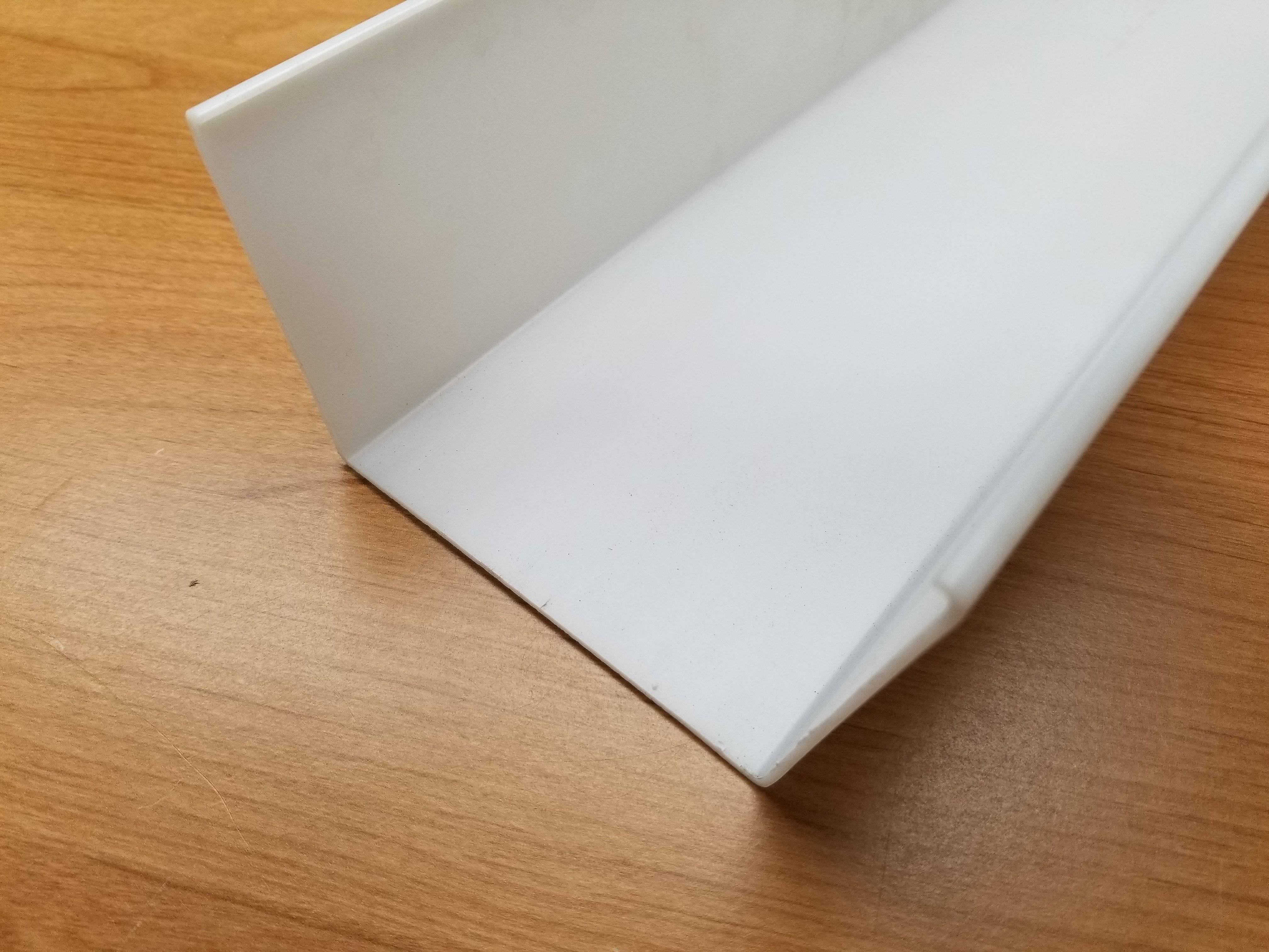 Smooth White Acrylic Wrap-3-3/4" wide. with curved hooks. (4875) 6 pcs. min - 1800ceiling