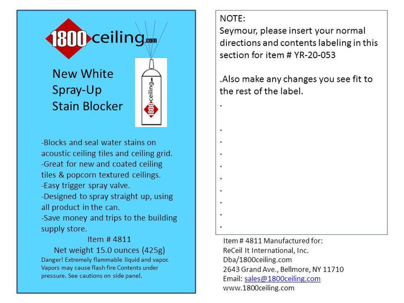 Spray Up Stain Blocker/New White - 1800ceiling