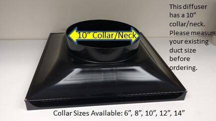 Stratus Black Plastic CONE Style 2'x2' Air Diffuser - 1800ceiling
