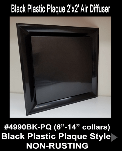 Stratus Black Plastic PLAQUE 2'x2' Air Diffuser - 1800ceiling