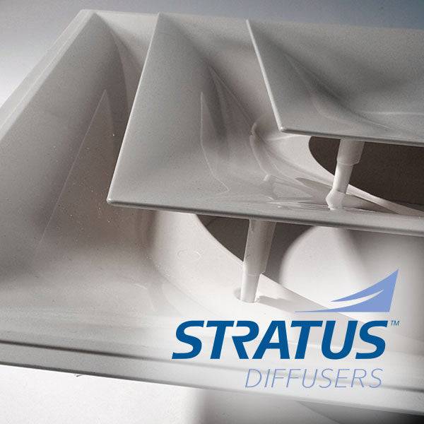 Stratus Diffusers Stratus White Plastic 2'x2' CONE Air Diffusers | 1800ceiling