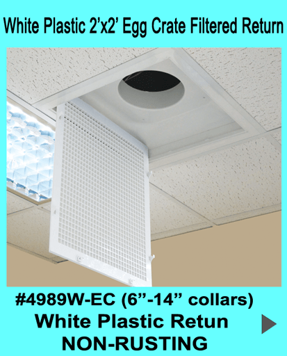 Stratus WHITE Plastic Filtered Air Return - 1800ceiling