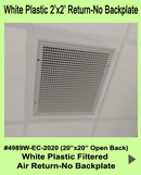 Stratus WHITE Plastic Filtered Air Return-No Backplate - 1800ceiling