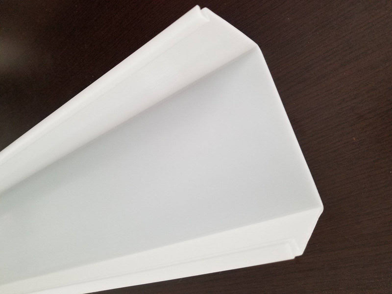 U Shaped, Reverse Hook, White Acrylic Wrap: 4-1/2" Wide x 3-1/4" High (1231) - 1800ceiling