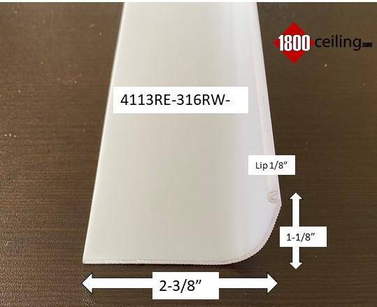 Under Cabinet Lens: 2-3/8" wide x 1-1/8" high (4113RE-316RW-) - 1800ceiling