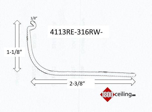 Under Cabinet Lens: 2-3/8" wide x 1-1/8" high (4113RE-316RW-) - 1800ceiling