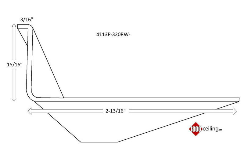 Under Cabinet Light Lens 2-13/16" wide x 15/16" high (4113P-320RW) - 1800ceiling