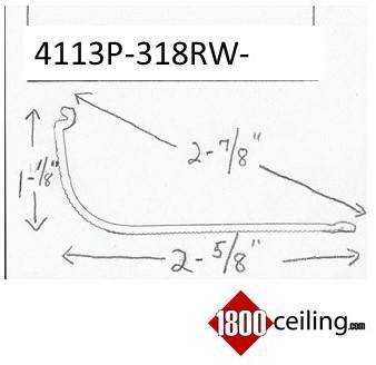 Under Cabinet Light Lens 2-5/8" wide x 1-1/8" high (4113P-318RW-) - 1800ceiling