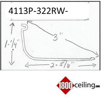 Undercabinet Light Lens 2-5/8" wide x 1-1/4" high (4113P-322RW-) - 1800ceiling