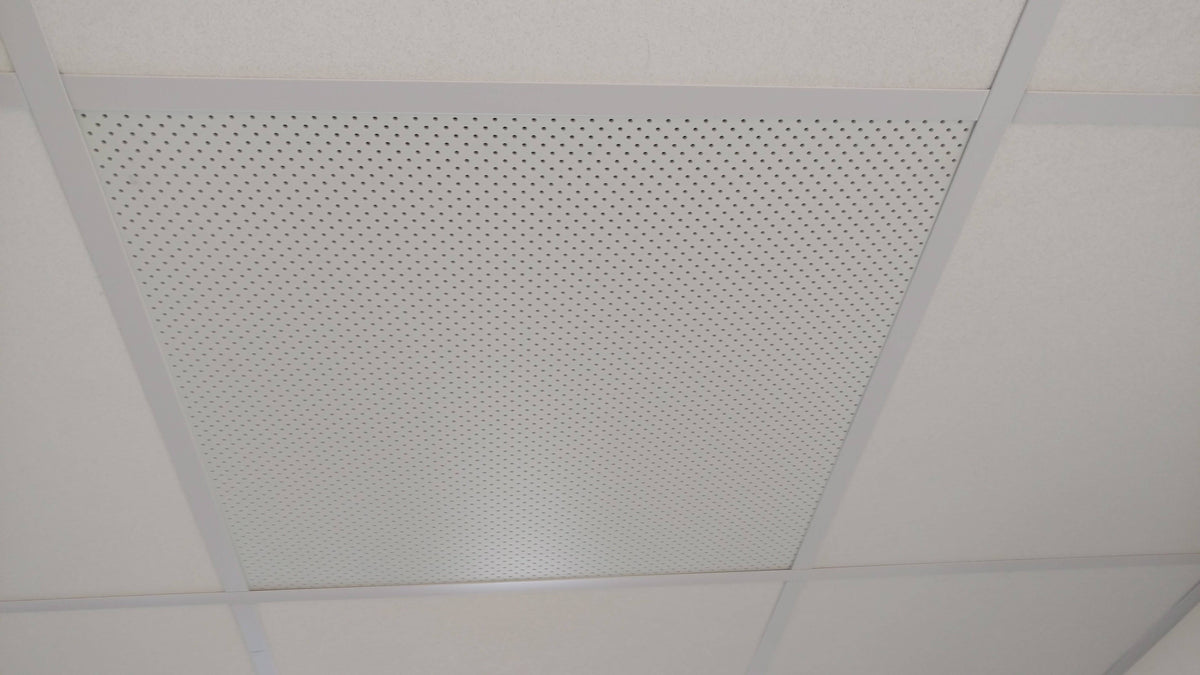 2'x2' White Plastic Perforated tile, 1/8" Perforations - 1800ceiling