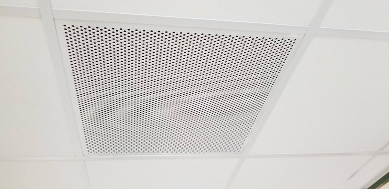 2'x2' White Plastic Perforated tile, 3/8" Perforations - 1800ceiling