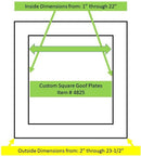 Square goof plate in .085 white acrylic- 1800ceiling