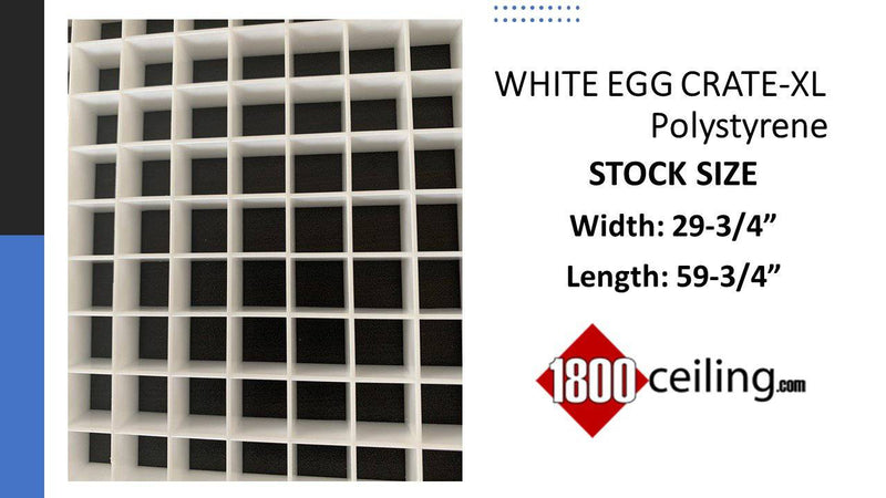 White Egg Crate: Stock Size: 29-3/4" x 59-3/4" - 1800ceiling