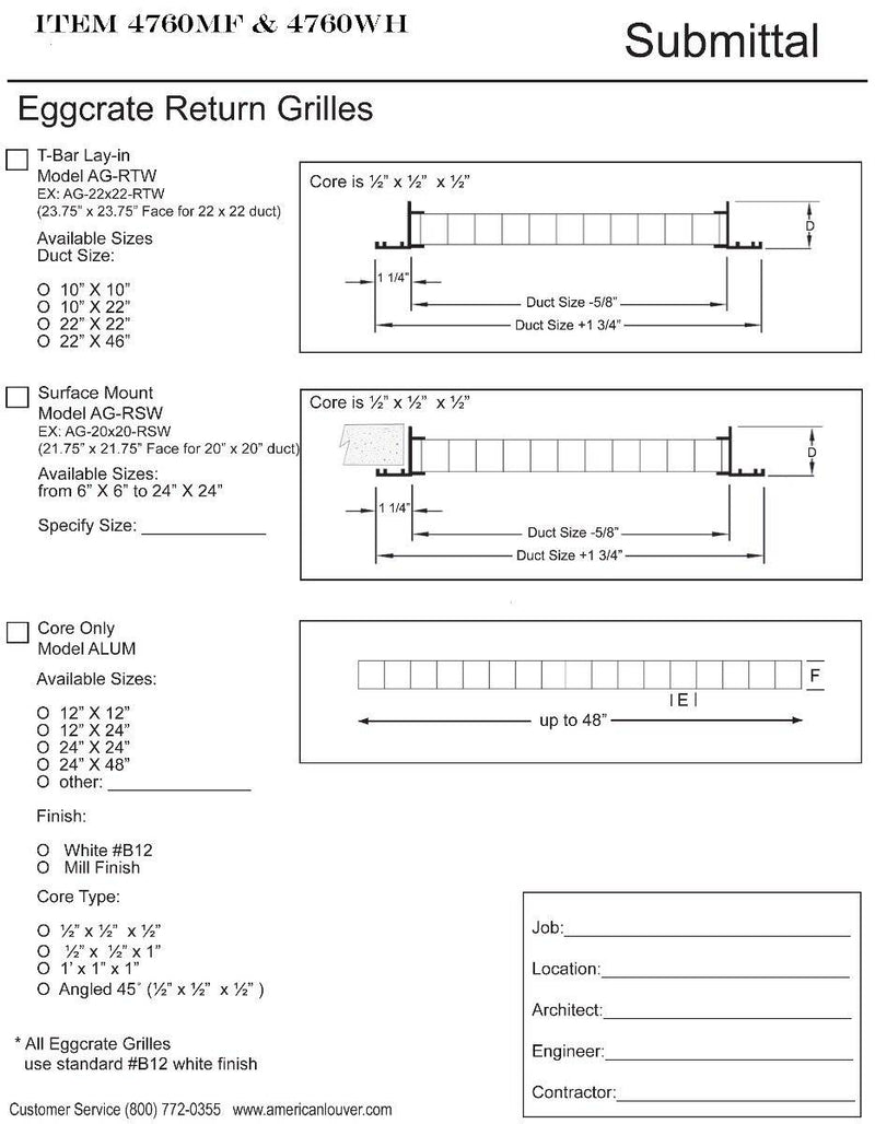 WHITE Finish 1/2" Aluminum Egg Crate From 6"-23-3/4" widths x 6"-23-3/4" lengths CUSTOM SIZES - 1800ceiling