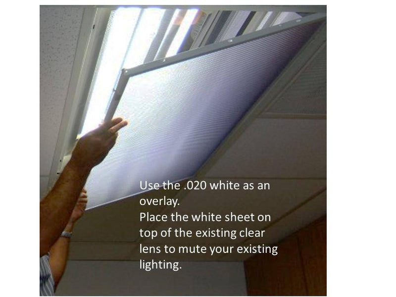 White Flexible Overlay Light Lens .020gauge 25" x 48" - 1800ceiling